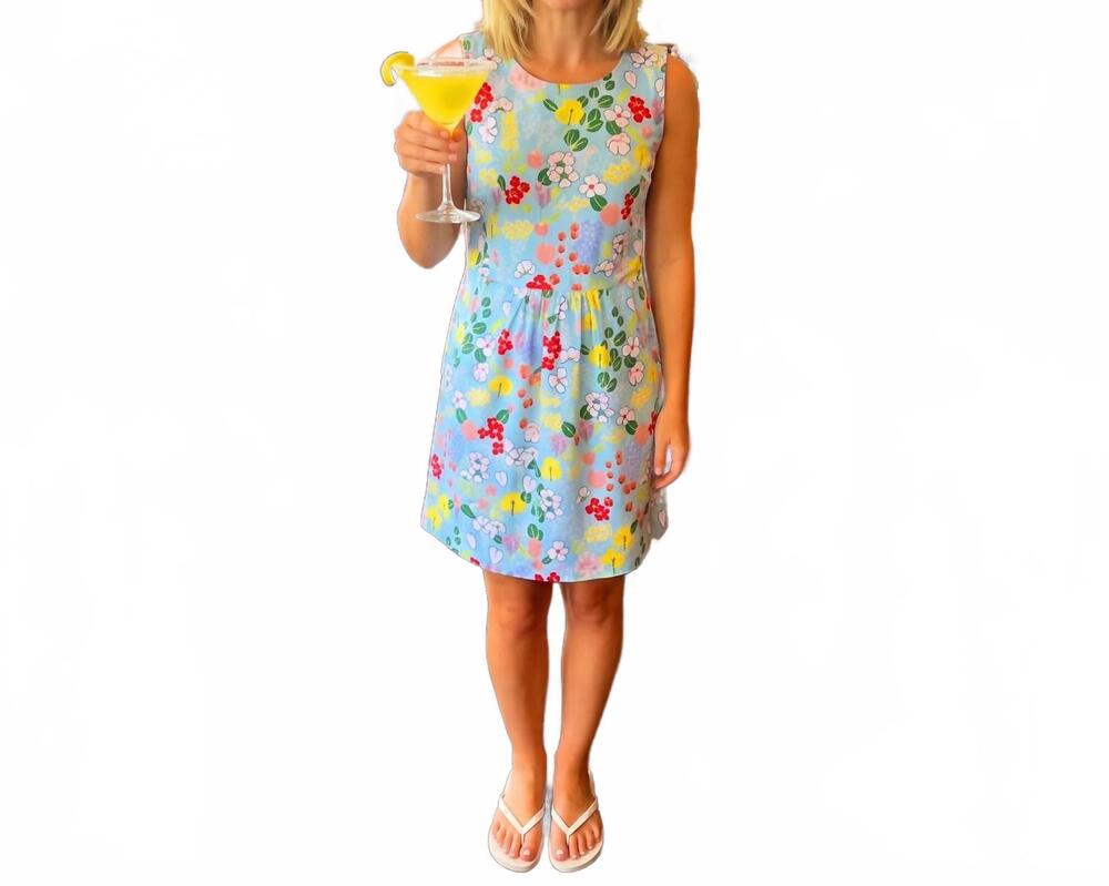 NEW KATHERINE WAY gulf breeze dress in lilly's garden turquoise